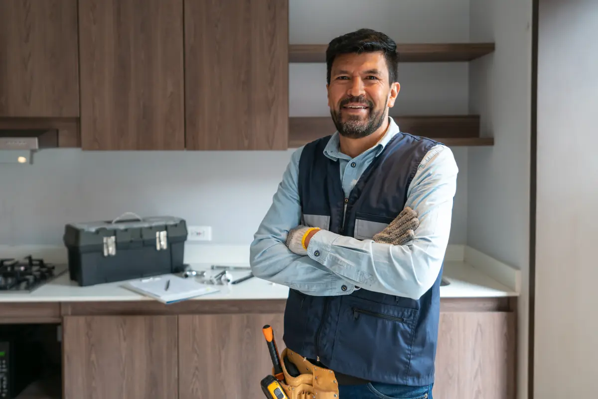 Empresario en su lugar de trabajo